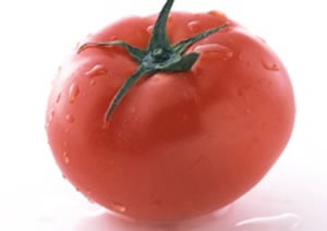 真っ赤に完熟していて、みずみずしいつゆがついています。ヘタの緑も鮮やかで新鮮なフルーツトマトです